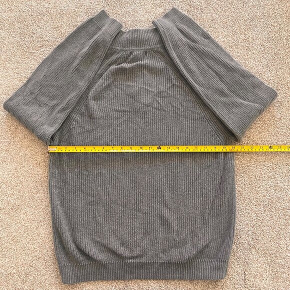 Express 100% Cotton Knit Gray Quarter-Zip Pullover Sweater - Picture 6 of 6